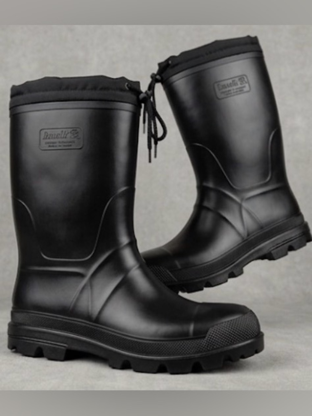 Kanik Black Waterproof Rain Rubber Work Boots Men Size 10 I Women 11.5